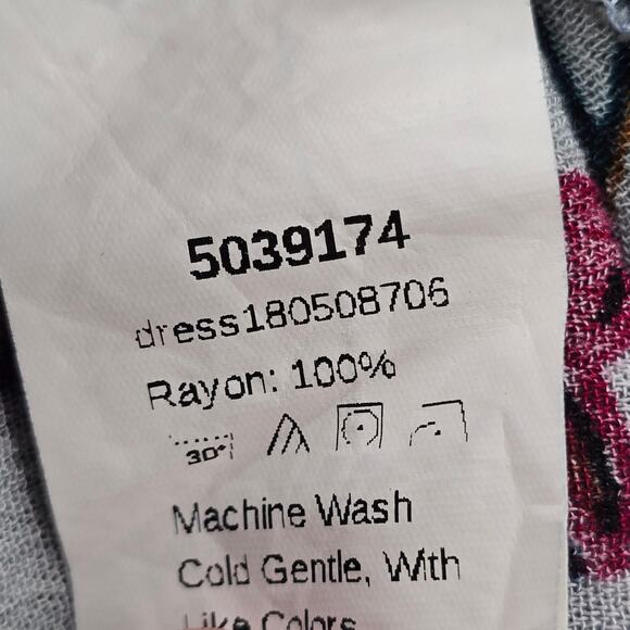 Blue Floral Ruffle Short Sleeve Knee Length Dress Small - Picture 4 of 4